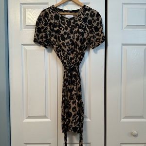 Current/Elliot Leopard Print Shirt Dress